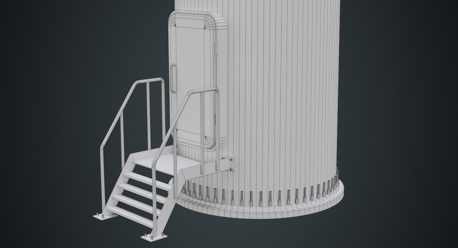 Wind Turbine 1B Low-poly 3D model_10