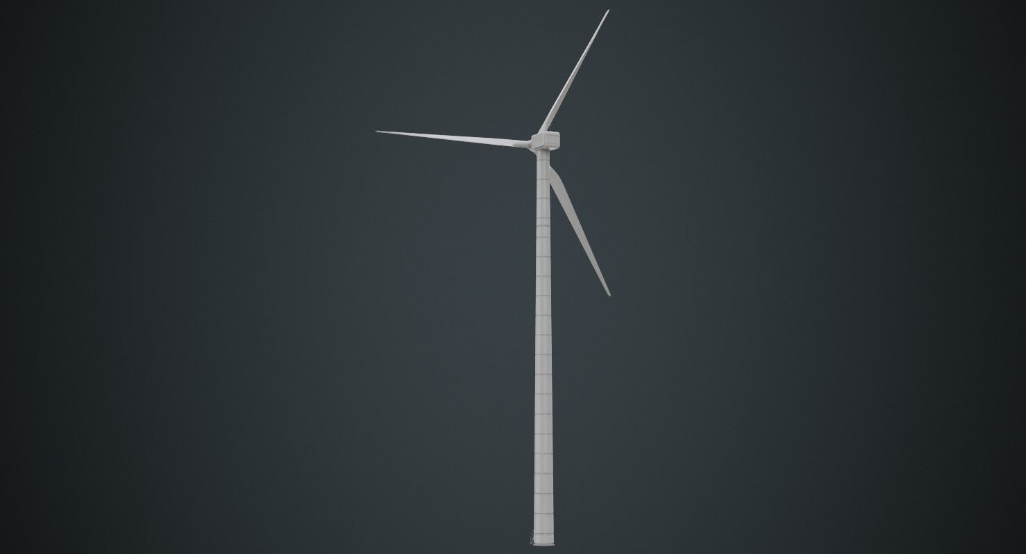 Wind Turbine 1B Low-poly 3D model_3