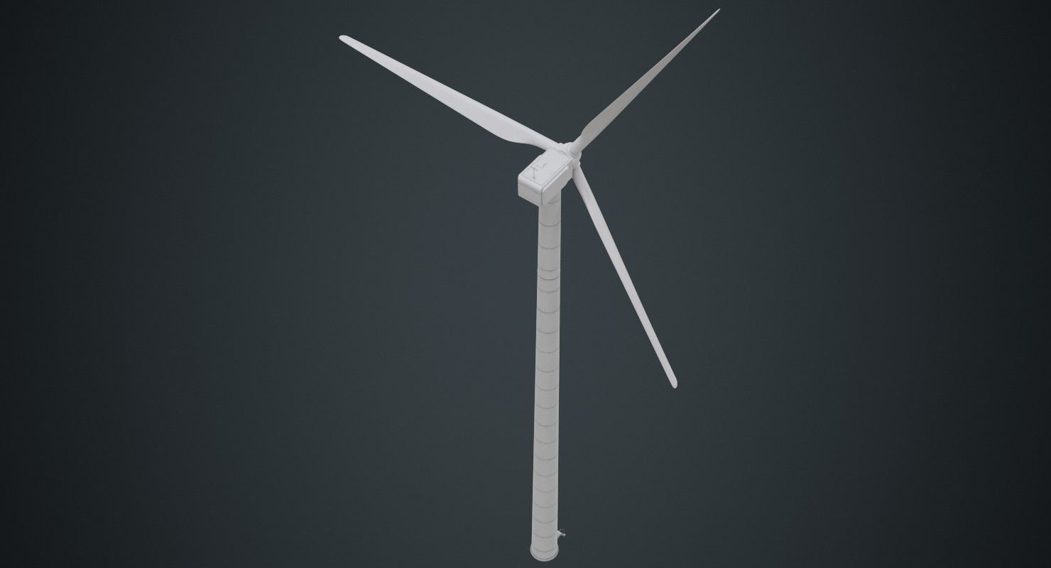 Wind Turbine 1B Low-poly 3D model_2