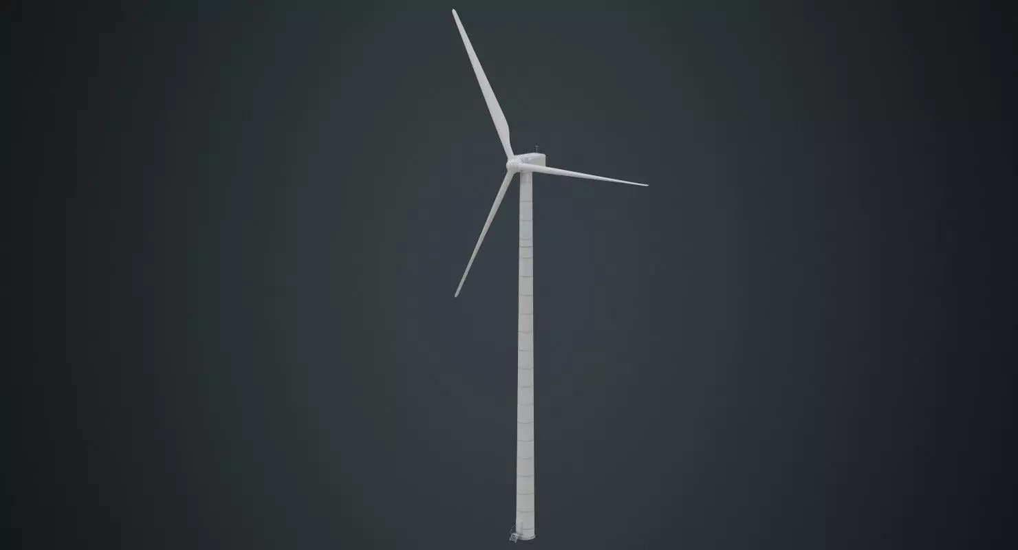 Wind Turbine 1B Low-poly 3D model_0