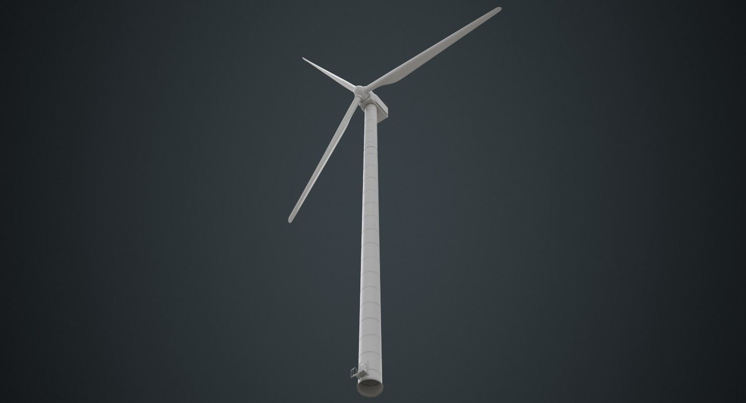 Wind Turbine 1B Low-poly 3D model_4