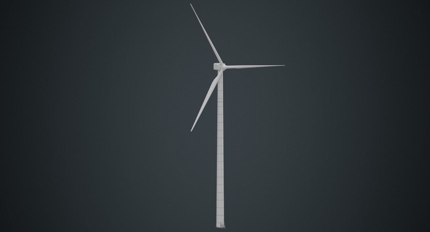 Wind Turbine 1B Low-poly 3D model_1
