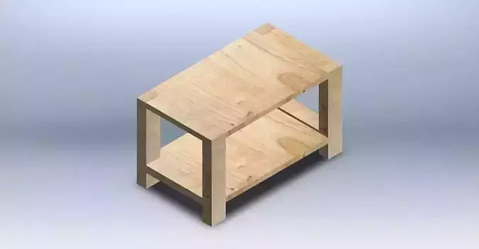 Table wooden shelf