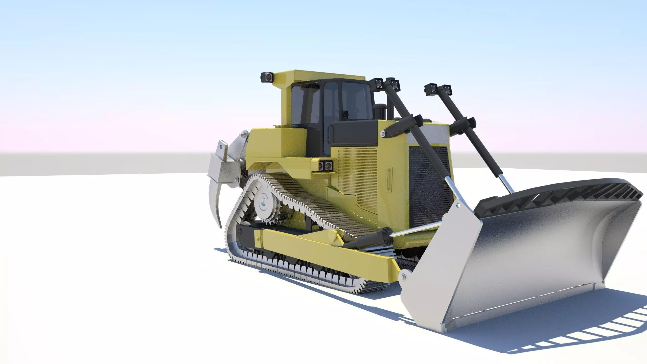 Bulldozer Rigged Model 3D model