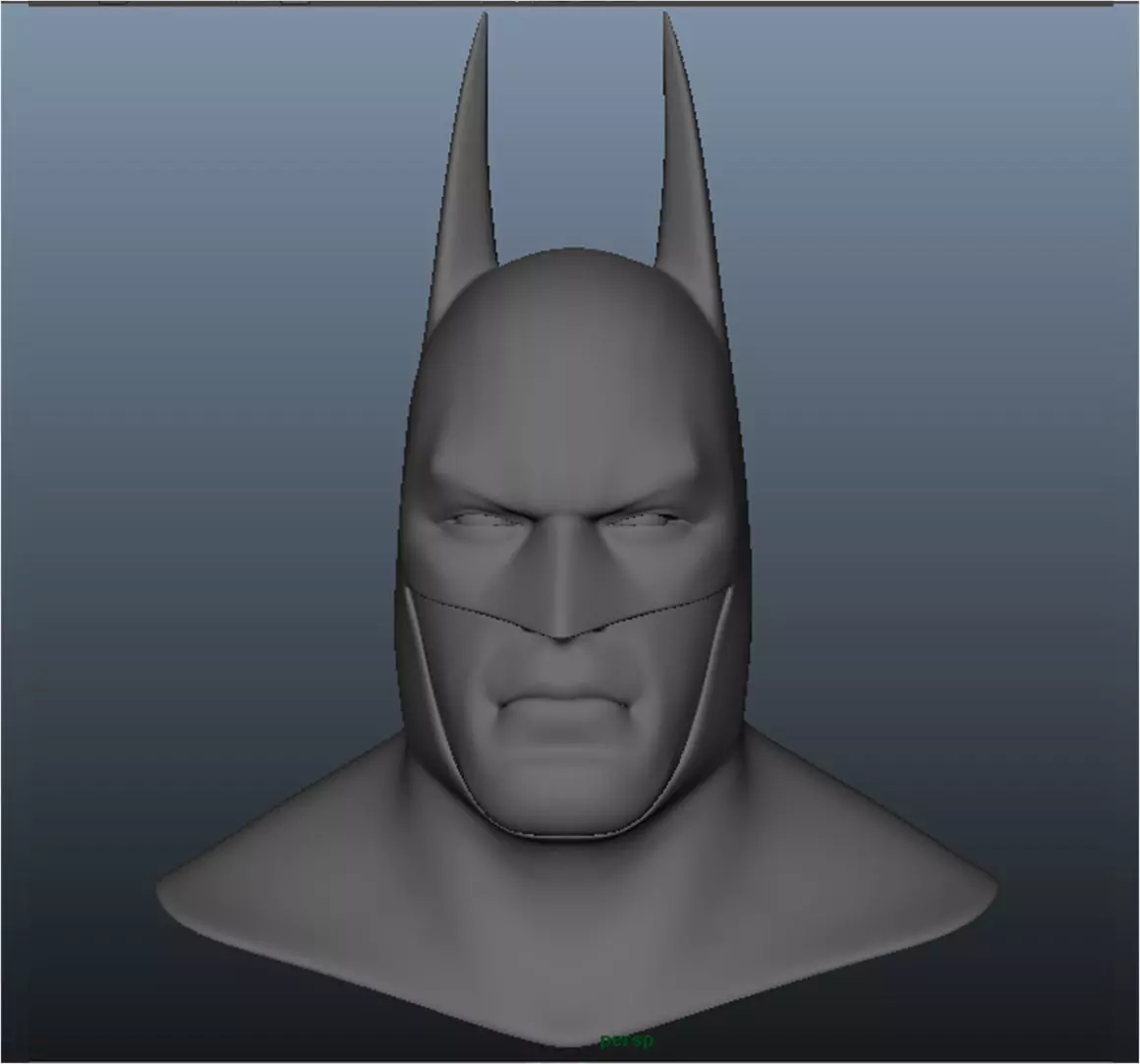 Batman bust Low-poly 3D model_0