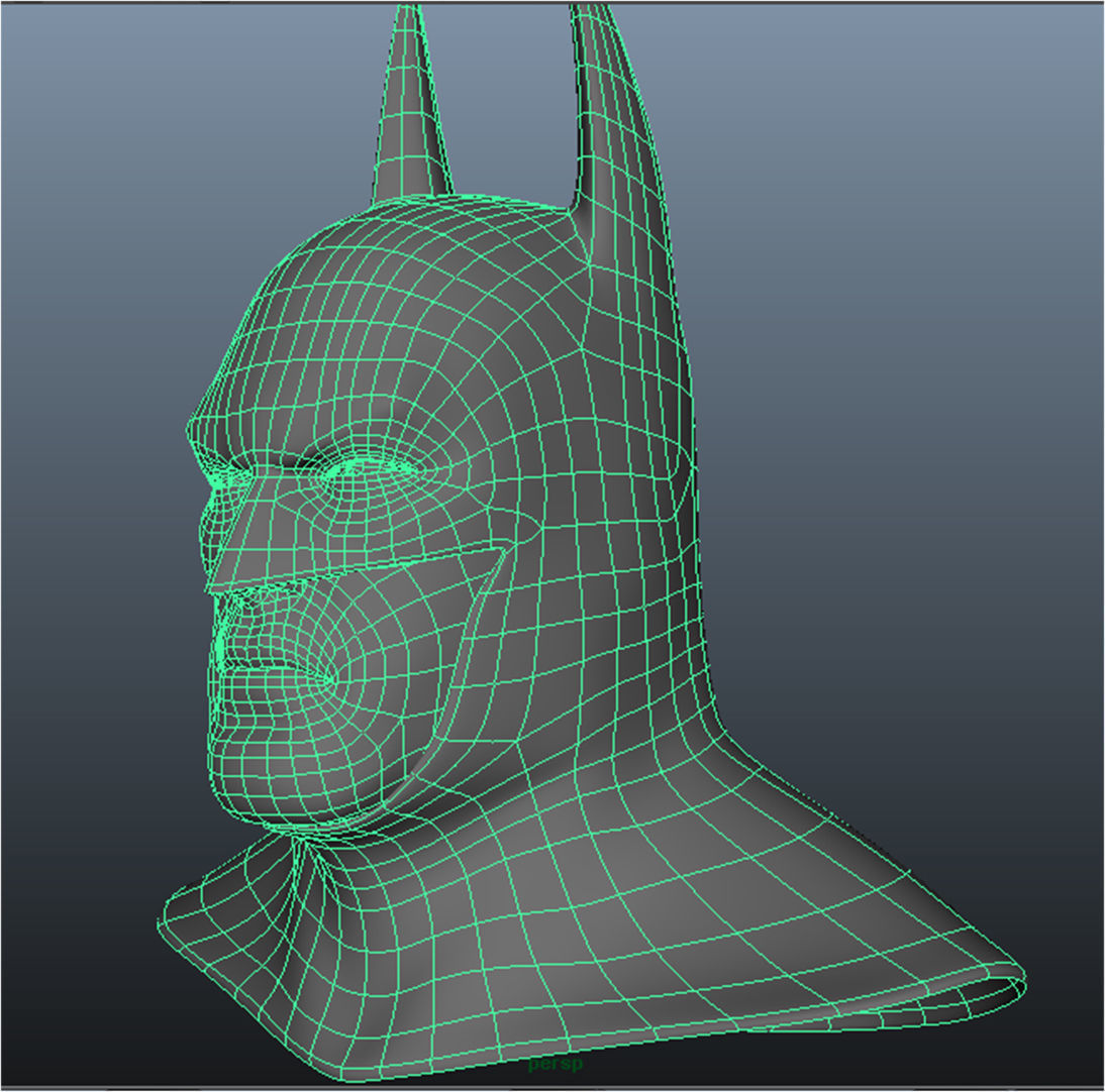 Batman bust Low-poly 3D model_2