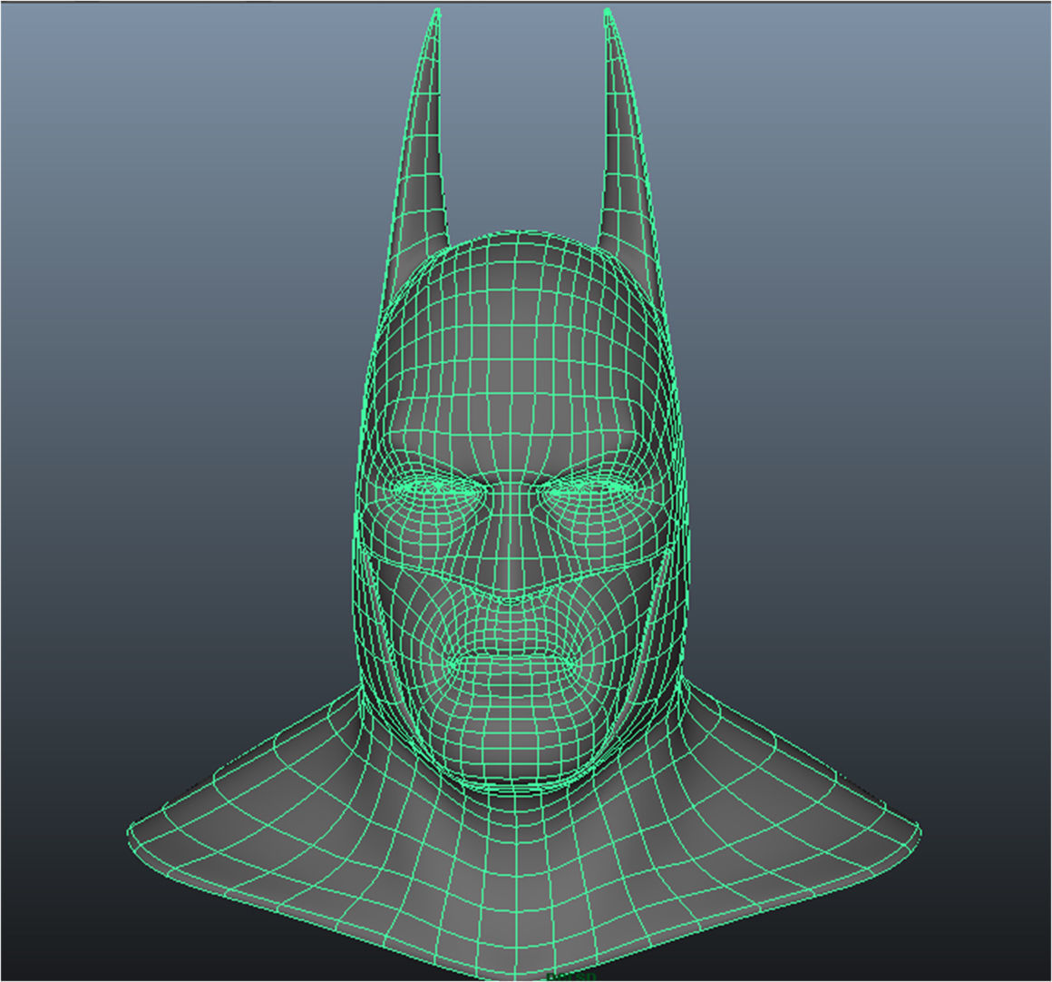 Batman bust Low-poly 3D model_1