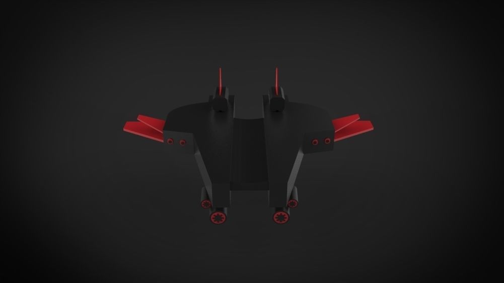 BattleWar SpaceShip Low-poly 3D model_3