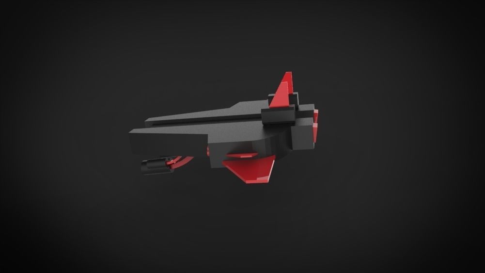 BattleWar SpaceShip Low-poly 3D model_10