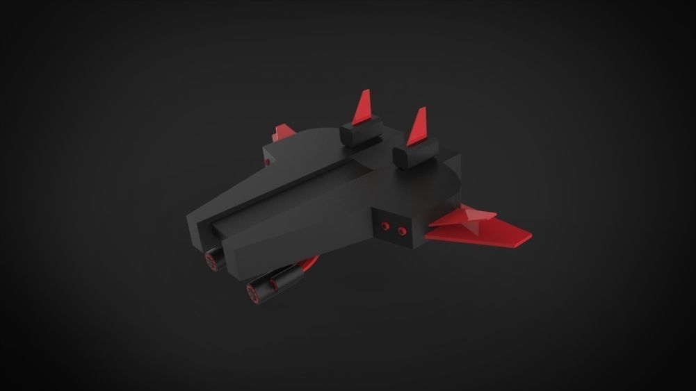 BattleWar SpaceShip Low-poly 3D model_5