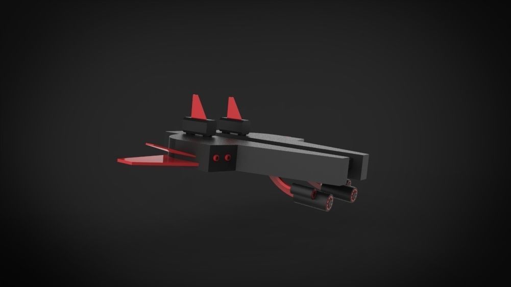 BattleWar SpaceShip Low-poly 3D model_1