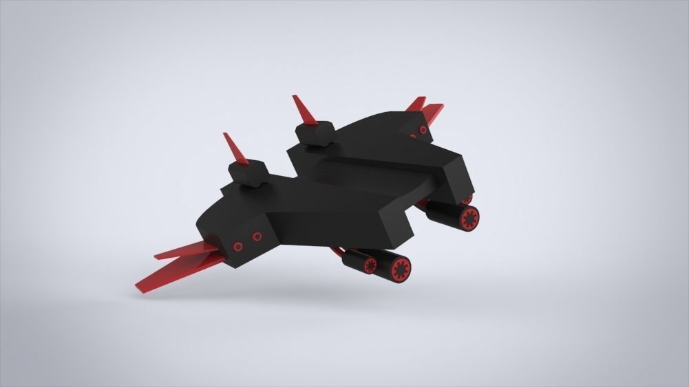 BattleWar SpaceShip Low-poly 3D model_14