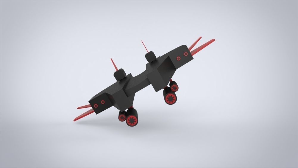 BattleWar SpaceShip Low-poly 3D model_2