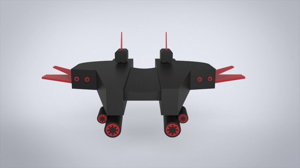 BattleWar SpaceShip Low-poly 3D model_20