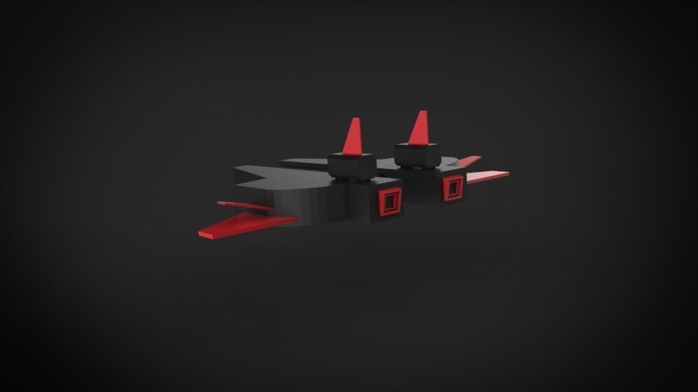BattleWar SpaceShip Low-poly 3D model_6