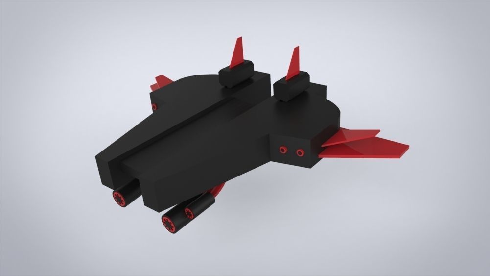 BattleWar SpaceShip Low-poly 3D model_25