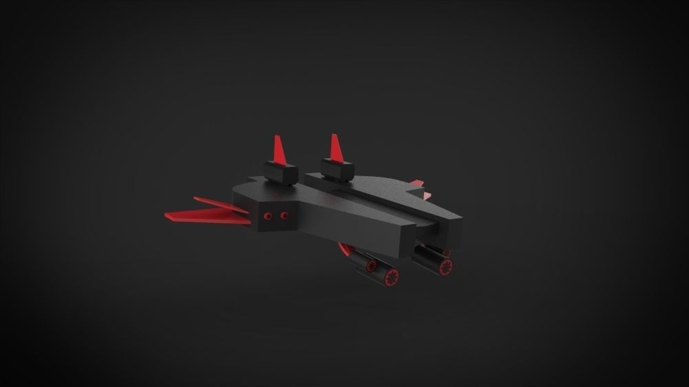 BattleWar SpaceShip Low-poly 3D model_22