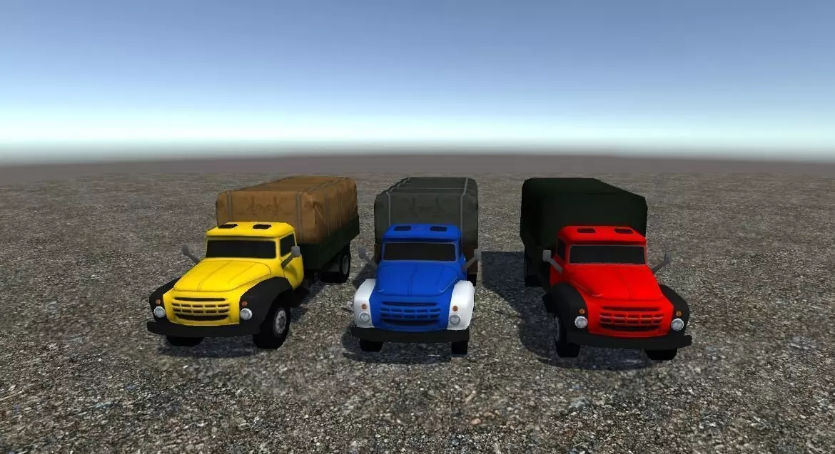Industrial Small Truck Pack - II Low-poly 3D model_0