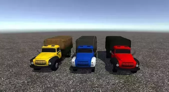 Industrial Small Truck Pack - II Low-poly 3D model