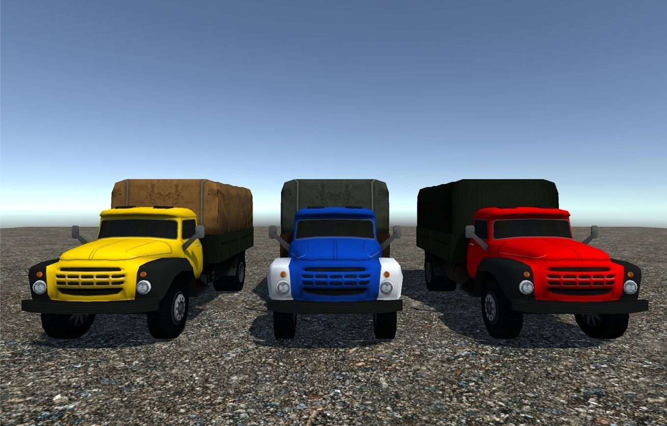 Industrial Small Truck Pack - II Low-poly 3D model_3