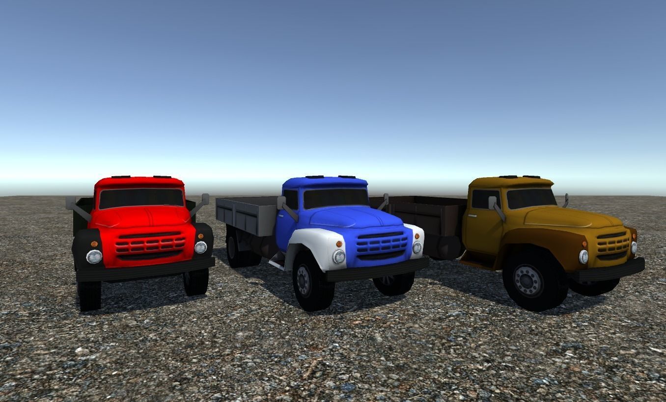 Industrial Small Truck Pack - III Low-poly 3D model_3