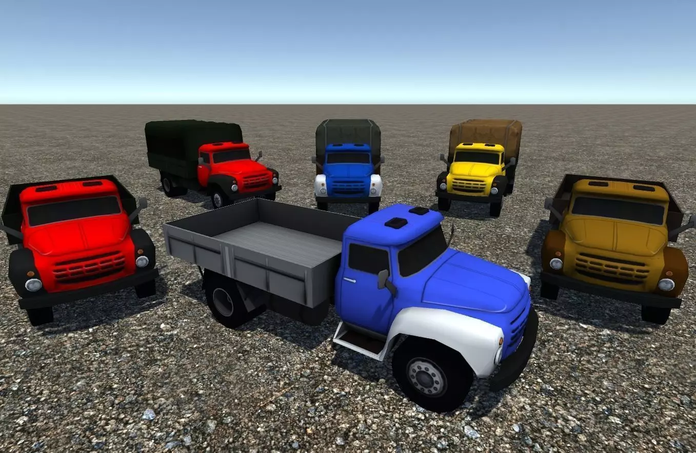 Industrial Small Truck Pack - III Low-poly 3D model_0