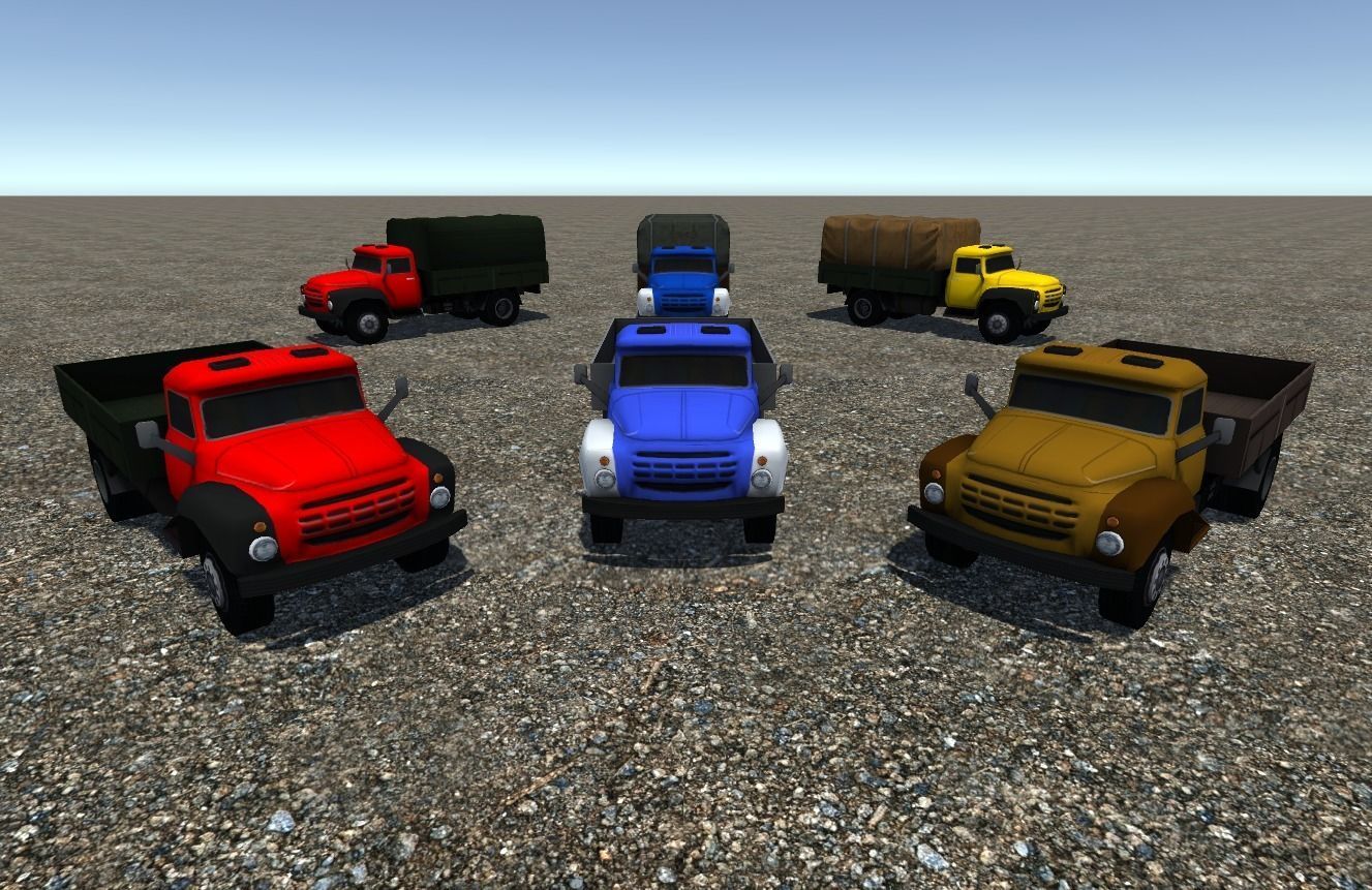 Industrial Small Truck Pack - III Low-poly 3D model_4