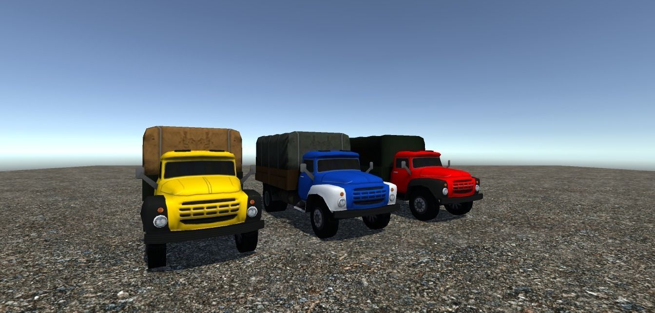Industrial Small Truck Pack - III Low-poly 3D model_1