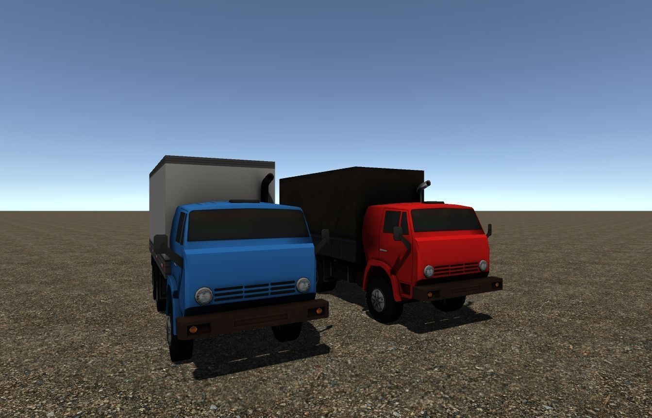 Industrial Small Truck Pack - IV Low-poly 3D model_2