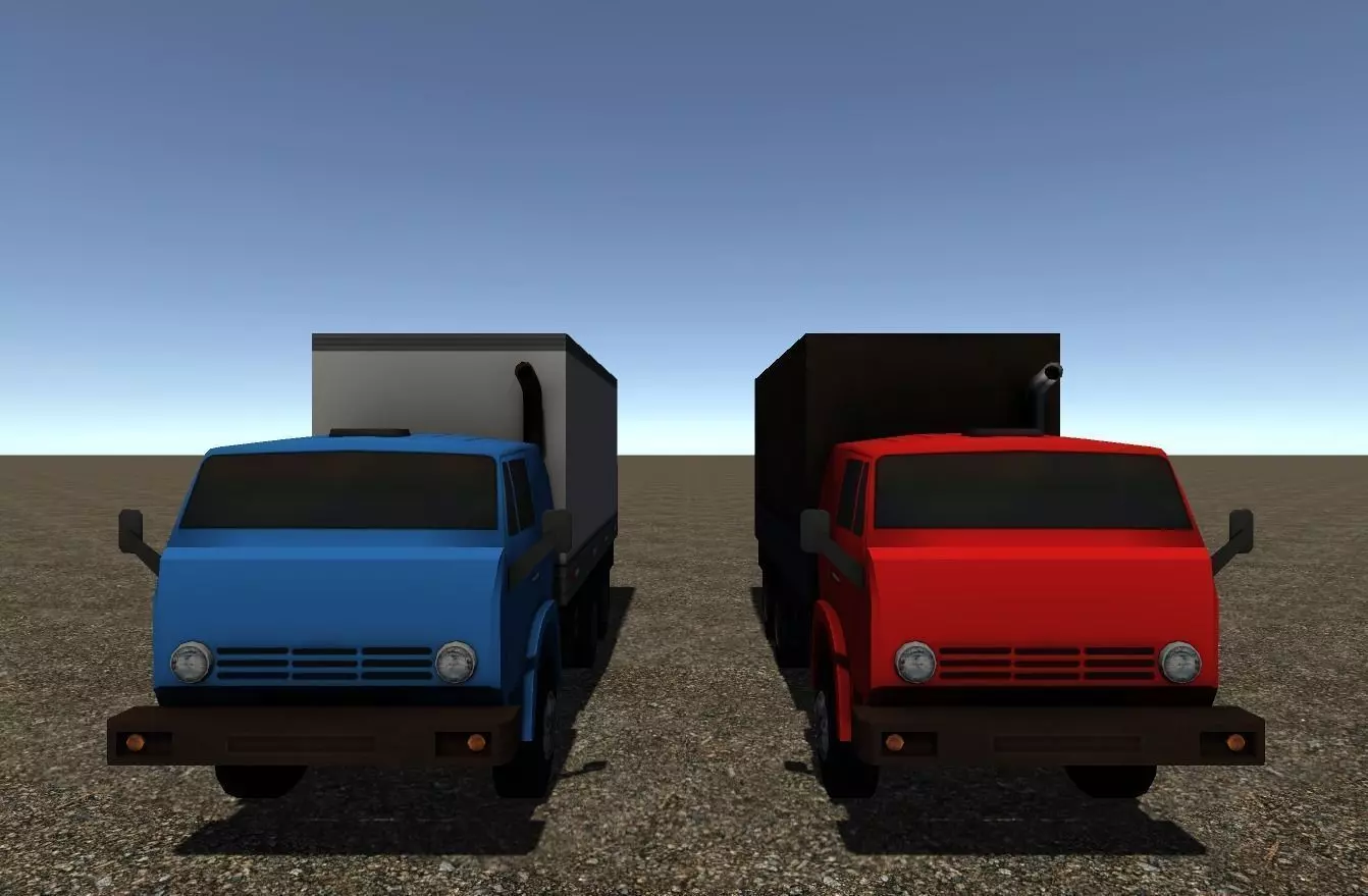 Industrial Small Truck Pack - IV Low-poly 3D model_0