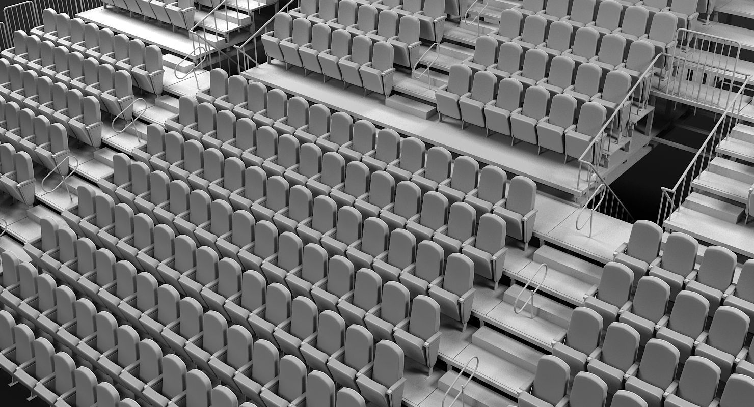 Theatre Raked Seating 3D model_3