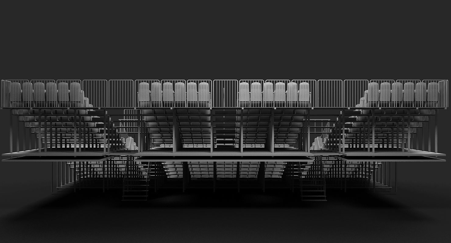 Theatre Raked Seating 3D model_6
