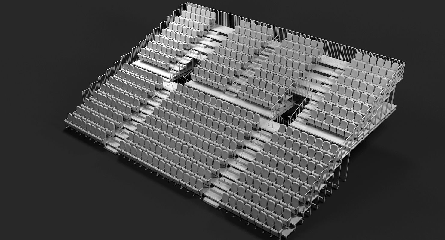 Theatre Raked Seating 3D model_1