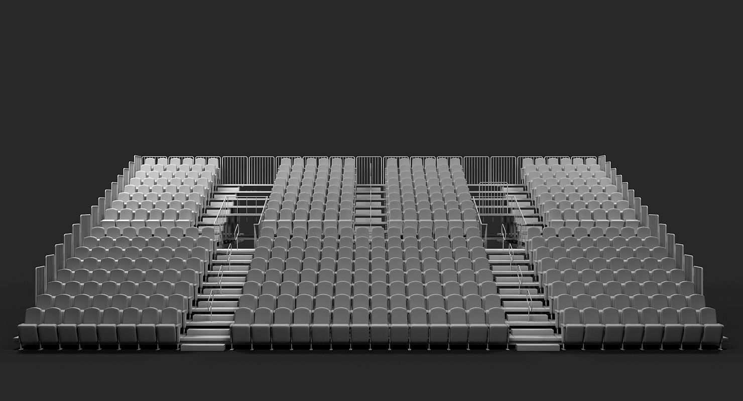 Theatre Raked Seating 3D model_5