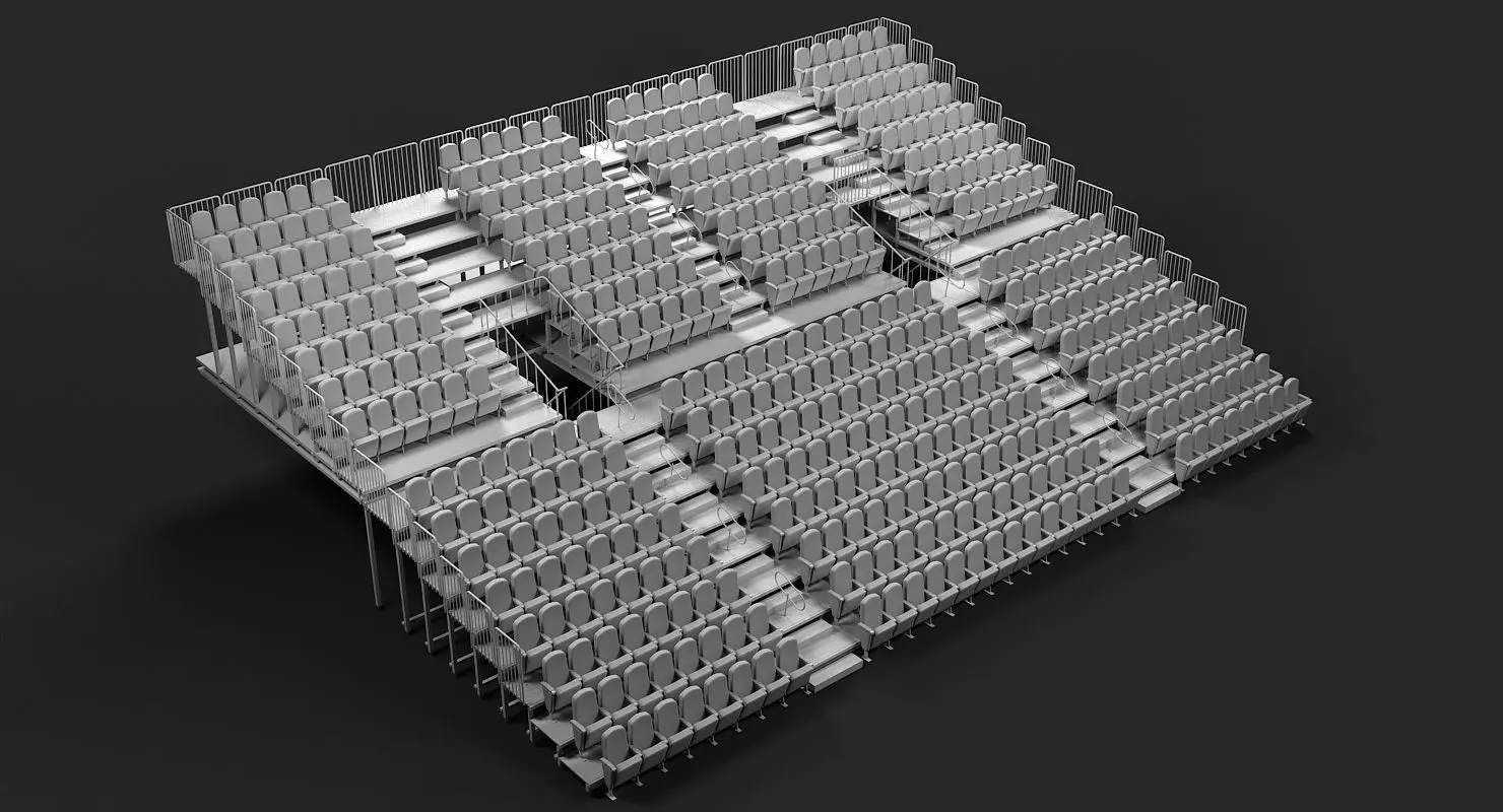 Theatre Raked Seating 3D model_0