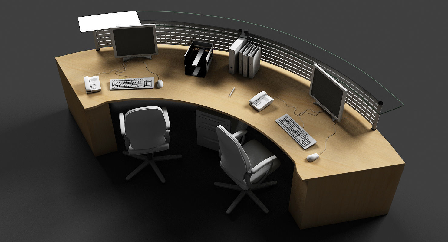 Reception Desk 3D model_3