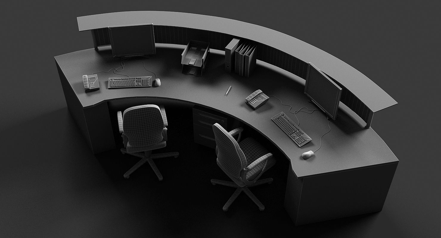 Reception Desk 3D model_4