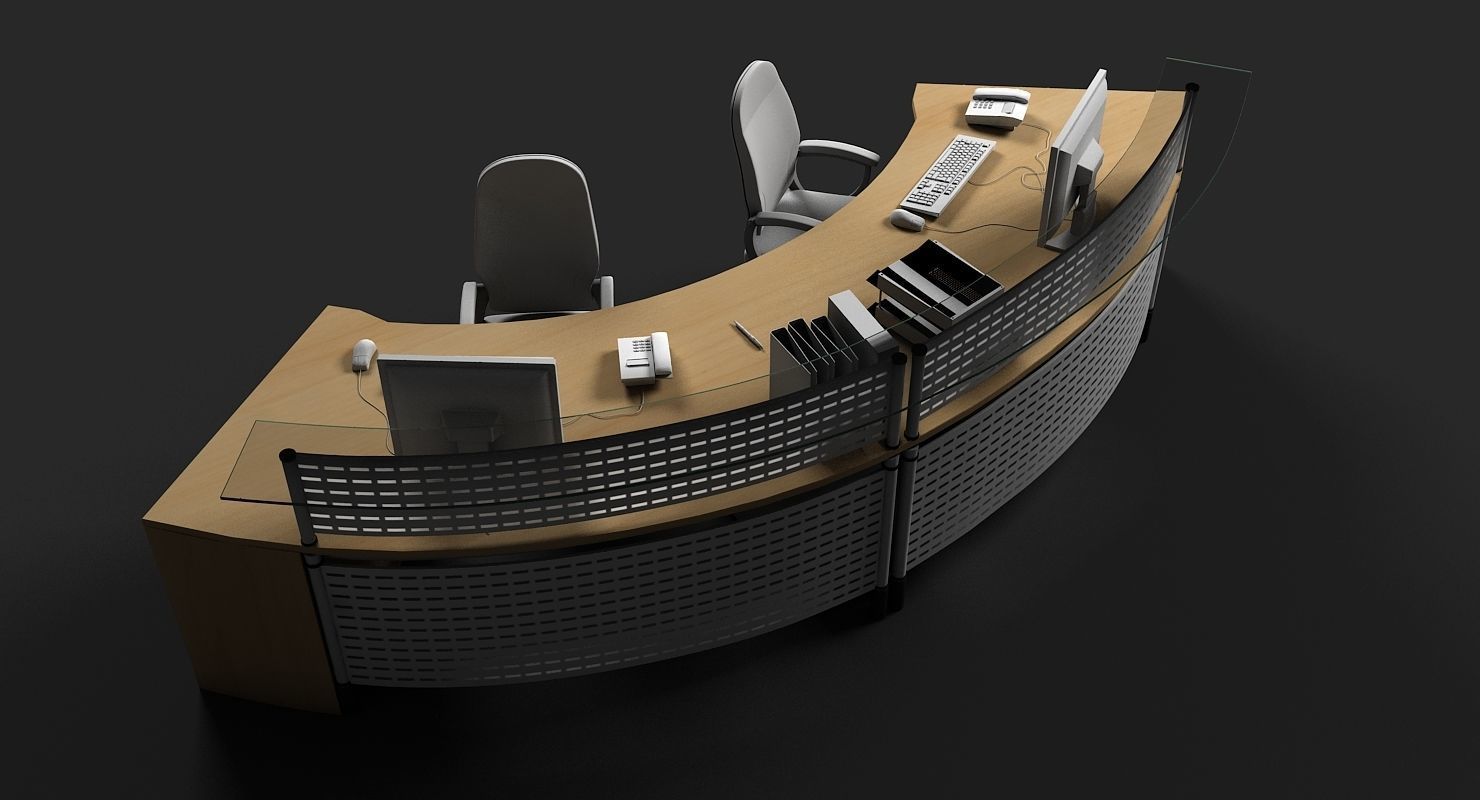 Reception Desk 3D model_1