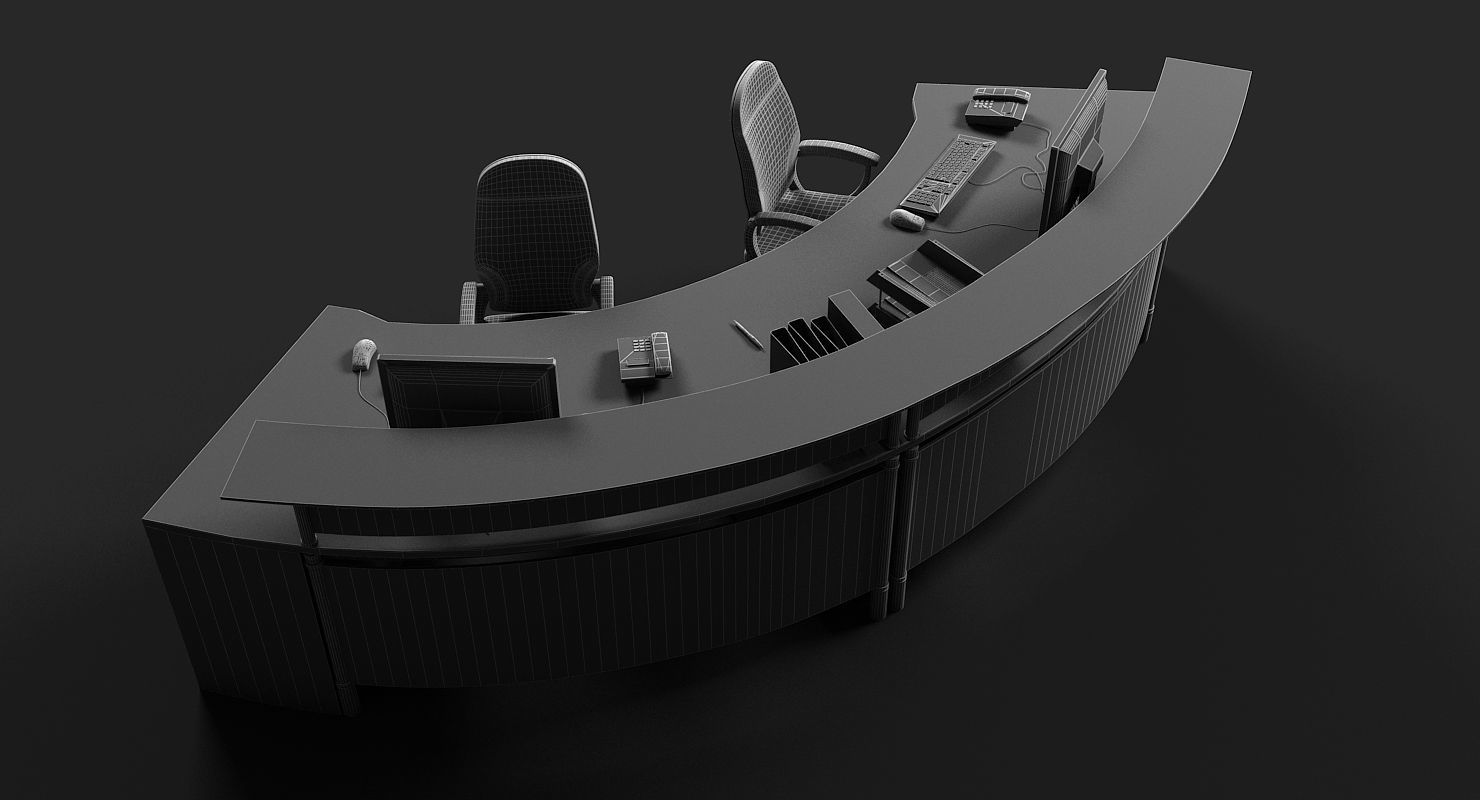 Reception Desk 3D model_2