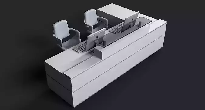 3D Reception Desk 03 3D model