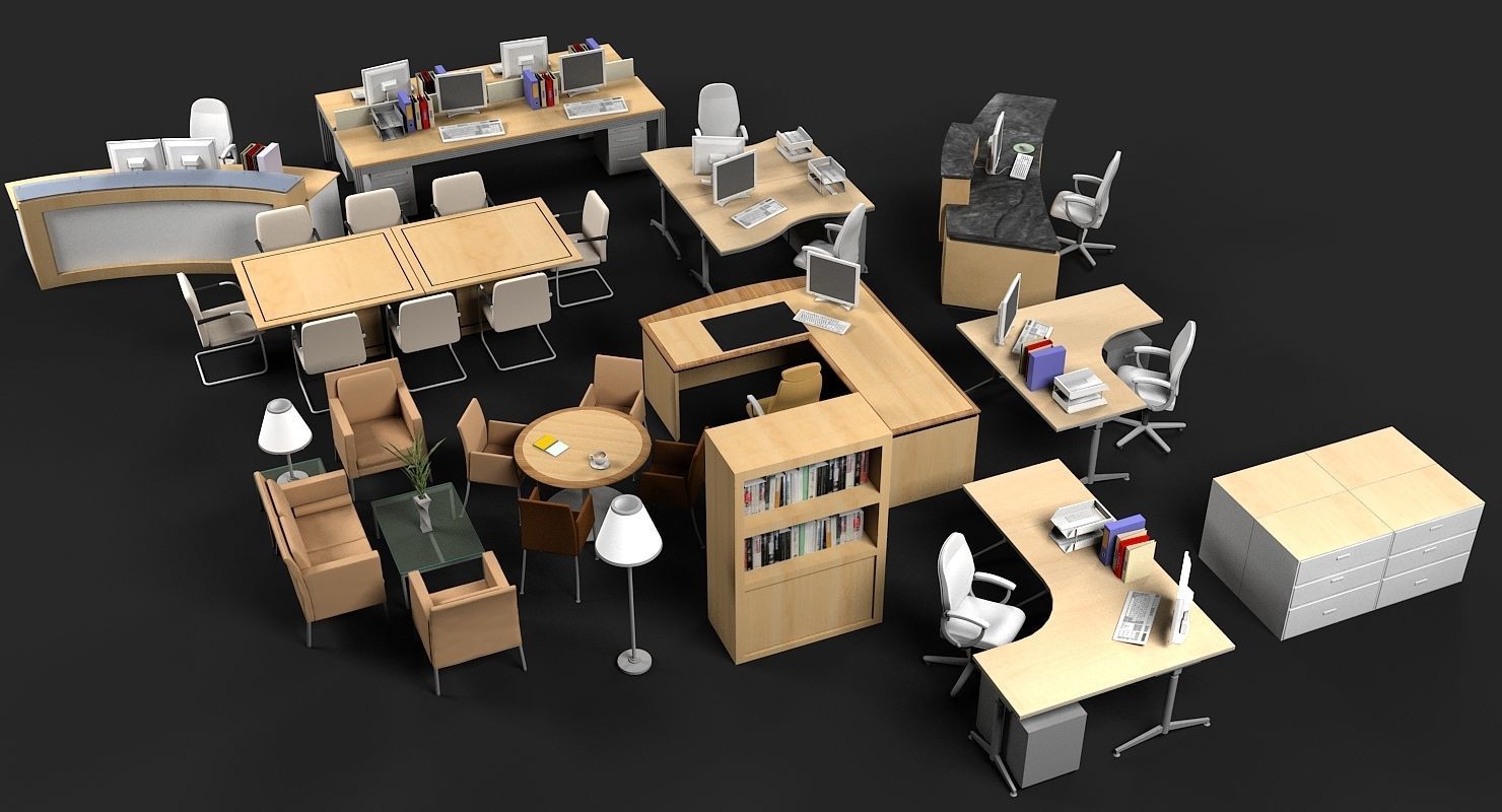Office Furniture 2 3D model_3