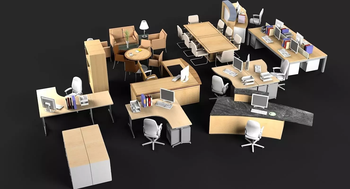 Office Furniture 2 3D model_0