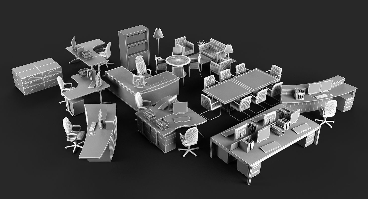Office Furniture 2 3D model_2
