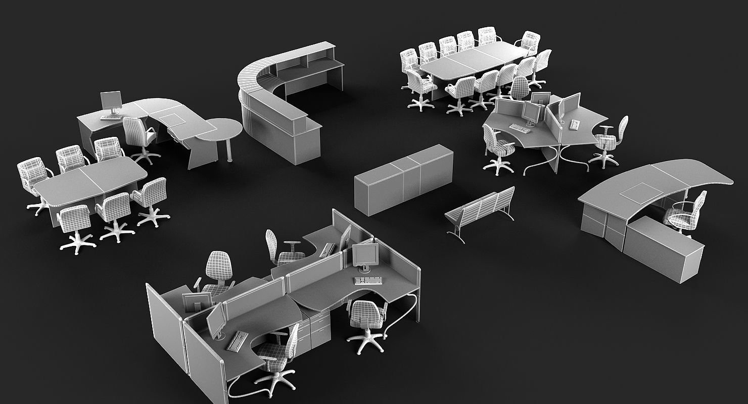 Office Furniture 2 3D model_4