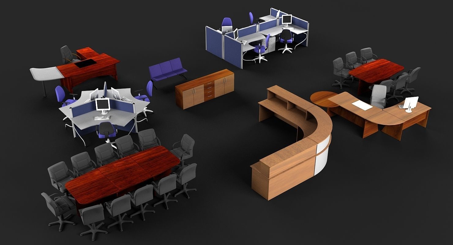 Office Furniture 2 3D model_2