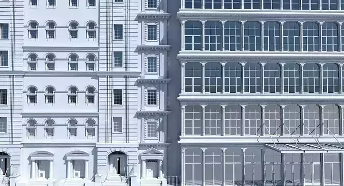 Commercial Building Facade 19 3D model