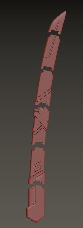 Genji swords Sentai skin 3D print model_5