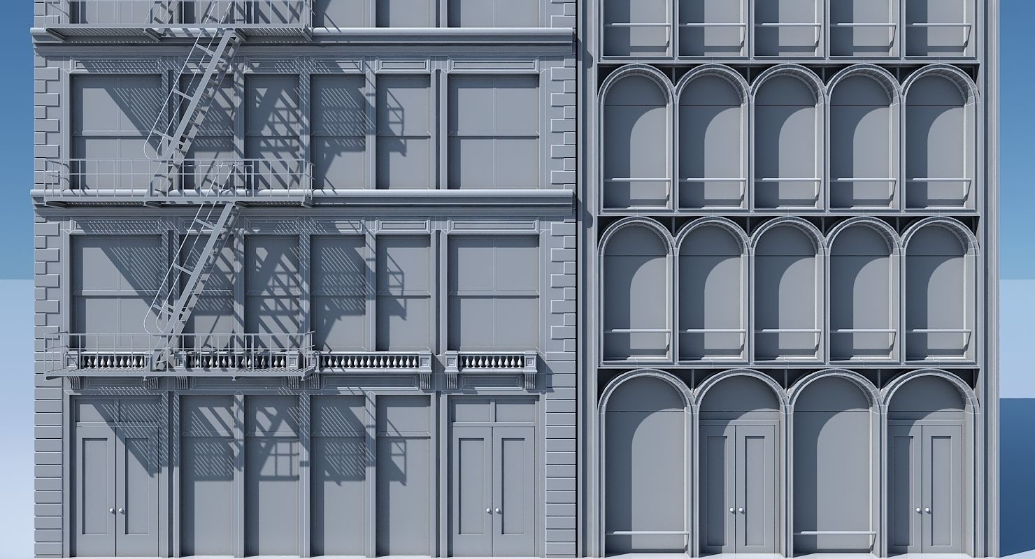 Commercial Building Facade 10 3D model_6