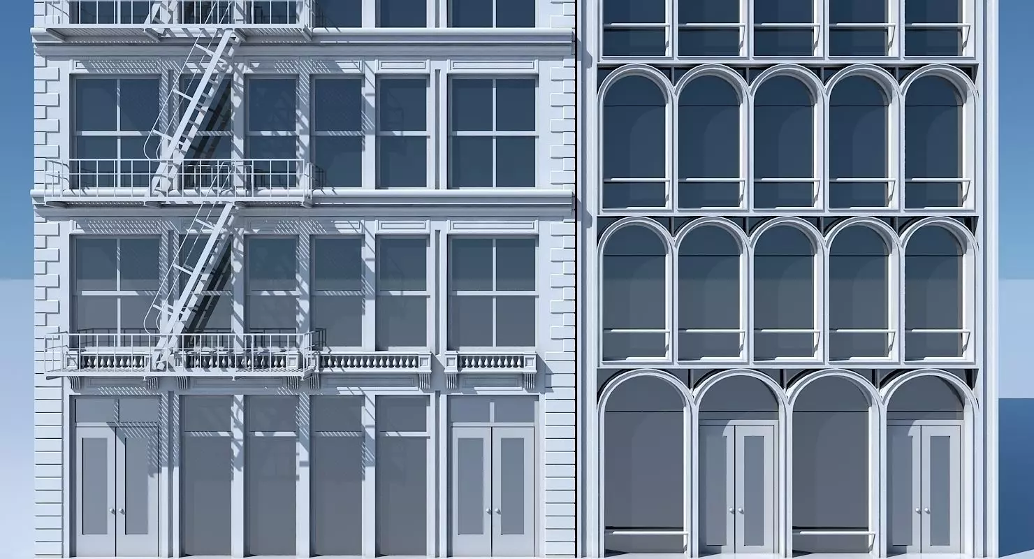 Commercial Building Facade 10 3D model_0