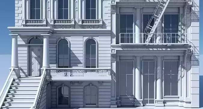 Commercial Building Facade 04 3D model